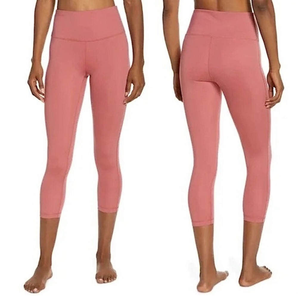 ZELLA Lite Crop Yoga Leggings athletic Pink Mauve Gym Size Large‎